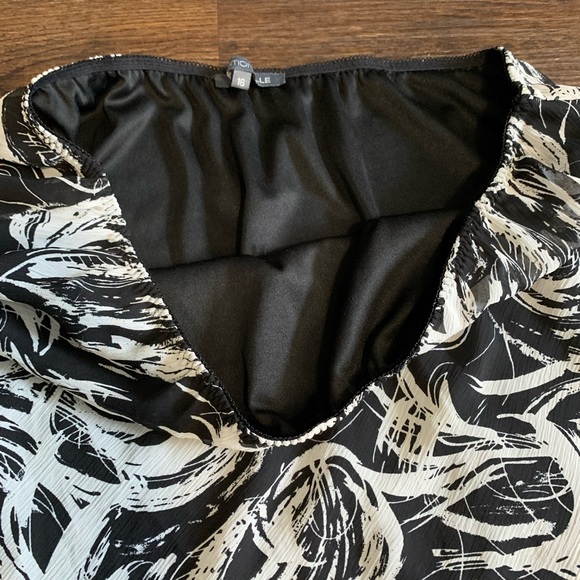 Addition Elle Black & White A-line Chiffon Skirt - Picture 8 of 8